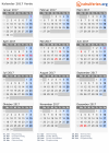 Kalender 2017 mit Ferien und Feiertagen Varde