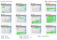Kalender 2017 mit Ferien und Feiertagen Berlin