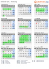Kalender 2017 mit Ferien und Feiertagen Hamburg