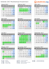 Kalender 2017 mit Ferien und Feiertagen Mecklenburg-Vorpommern