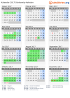 Kalender 2017 mit Ferien und Feiertagen Schleswig-Holstein