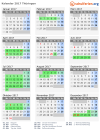 Kalender 2017 mit Ferien und Feiertagen Thüringen