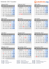 Kalender 2017 mit Ferien und Feiertagen Ecuador