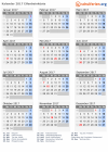 Kalender 2017 mit Ferien und Feiertagen Elfenbeinküste