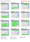 Kalender 2017 mit Ferien und Feiertagen Bordeaux