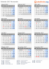 Kalender 2017 mit Ferien und Feiertagen Normandie