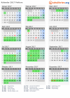 Kalender 2017 mit Ferien und Feiertagen Poitiers