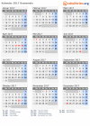 Kalender 2017 mit Ferien und Feiertagen Guatemala