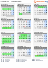 Kalender 2017 mit Ferien und Feiertagen Flevoland (mitte)