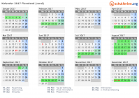 Kalender 2017 mit Ferien und Feiertagen Flevoland (nord)