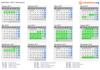 Kalender 2017 mit Ferien und Feiertagen Abruzzen