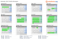 Kalender 2017 mit Ferien und Feiertagen Emilia-Romagna