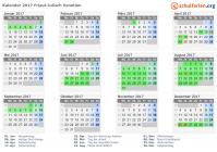 Kalender 2017 mit Ferien und Feiertagen Friaul-Julisch Venetien