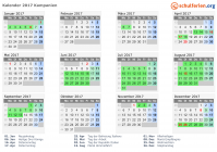 Kalender 2017 mit Ferien und Feiertagen Kampanien