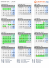 Kalender 2017 mit Ferien und Feiertagen Latium