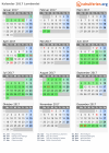 Kalender 2017 mit Ferien und Feiertagen Lombardei