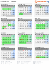 Kalender 2017 mit Ferien und Feiertagen Piemont