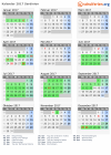 Kalender 2017 mit Ferien und Feiertagen Sardinien