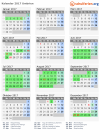 Kalender 2017 mit Ferien und Feiertagen Umbrien