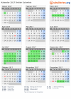 Kalender 2017 mit Ferien und Feiertagen British Columbia