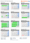 Kalender 2017 mit Ferien und Feiertagen New Brunswick