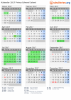 Kalender 2017 mit Ferien und Feiertagen Prince Edward Island