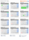 Kalender 2017 mit Ferien und Feiertagen Yukon