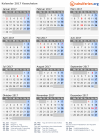 Kalender 2017 mit Ferien und Feiertagen Kasachstan