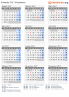Kalender 2017 mit Ferien und Feiertagen Kirgisistan