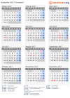 Kalender 2017 mit Ferien und Feiertagen Kroatien
