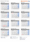 Kalender 2017 mit Ferien und Feiertagen Kuba