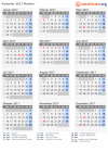 Kalender 2017 mit Ferien und Feiertagen Mexiko