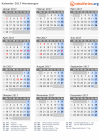Kalender 2017 mit Ferien und Feiertagen Montenegro