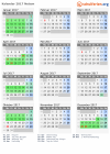 Kalender 2017 mit Ferien und Feiertagen Nelson