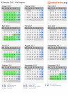 Kalender 2017 mit Ferien und Feiertagen Wellington