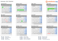 Kalender 2017 mit Ferien und Feiertagen Østfold