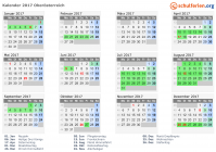 Kalender 2017 mit Ferien und Feiertagen Oberösterreich