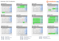 Kalender 2017 mit Ferien und Feiertagen Großpolen