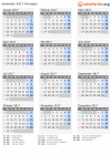 Kalender 2017 mit Ferien und Feiertagen Portugal