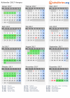 Kalender 2017 mit Ferien und Feiertagen Aargau