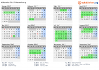 Kalender 2017 mit Ferien und Feiertagen Neuenburg