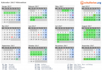 Kalender 2017 mit Ferien und Feiertagen Nidwalden