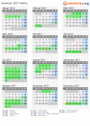 Kalender 2017 mit Ferien und Feiertagen Wallis