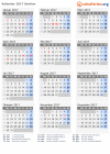 Kalender 2017 mit Ferien und Feiertagen Serbien