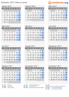 Kalender 2017 mit Ferien und Feiertagen Sierra Leone