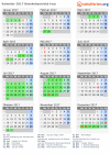 Kalender 2017 mit Ferien und Feiertagen Banskobystrický kraj