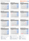 Kalender 2017 mit Ferien und Feiertagen Slowakei