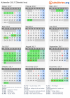 Kalender 2017 mit Ferien und Feiertagen Žilinský kraj