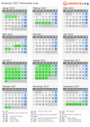Kalender 2017 mit Ferien und Feiertagen Nitriansky kraj