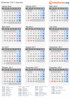 Kalender 2017 mit Ferien und Feiertagen Spanien
